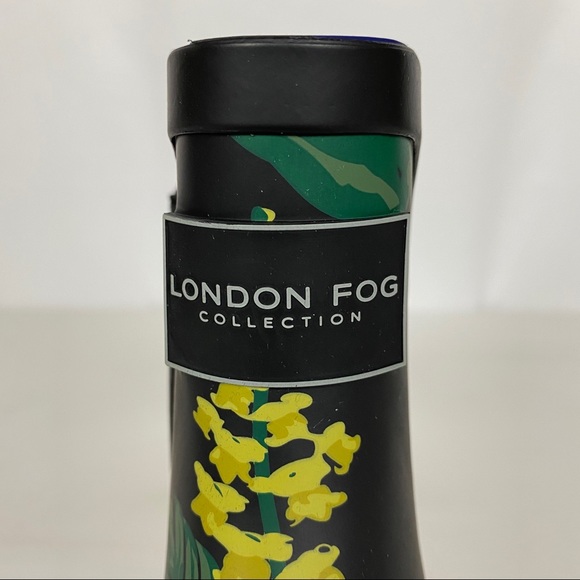 NIB London Fog Blk Floral Short Rain Boots - Picture 5 of 7